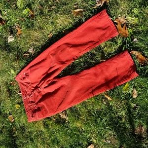 Bonobos ORANGE 5-Pocket WASHED Cords SLIM fit 33 x 30 made USA